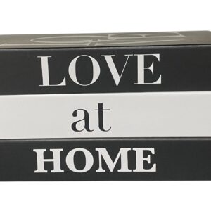 "Love at Home" Decorative Book Stack · Black & White Contrast Finish