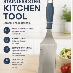 Stainless Steel Kitchen Spatula with Serrated Edge
