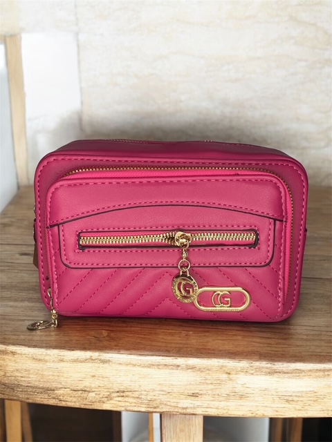 Women's Handbag with Change Purse and Broad Strap - Pink - Image 2