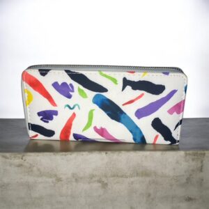 Trendy White and Pink Wallet with Zipper