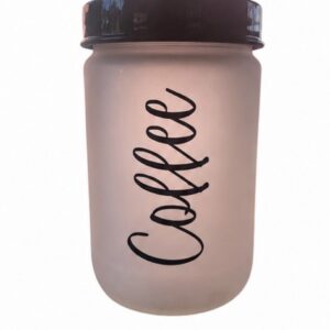 Frosted White Coffee Canister · Black Lid