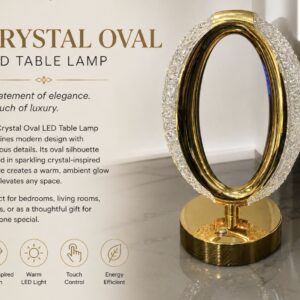 Luxury Crystal Oval Lamp – Gold Finish